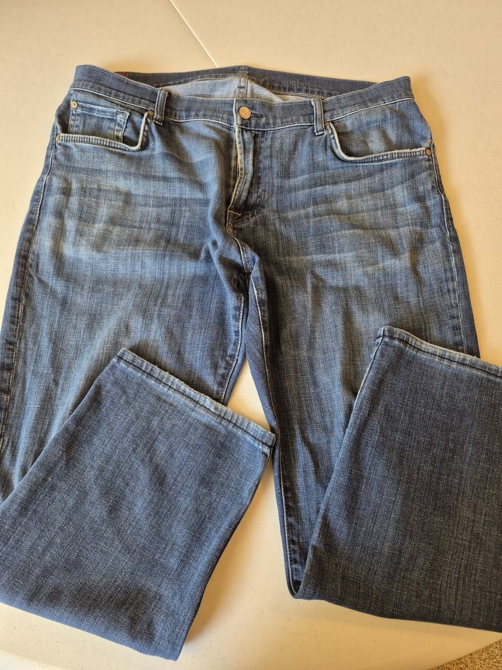 7 For All Mankind Men's Blue Straight-Leg Jeans 4792
